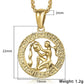 Hot Sale 12 Constellations Zodiac Sign Gold Pendant Necklace for Women Men Fashion Gift Dropshipping Jewelry GPM24B-9