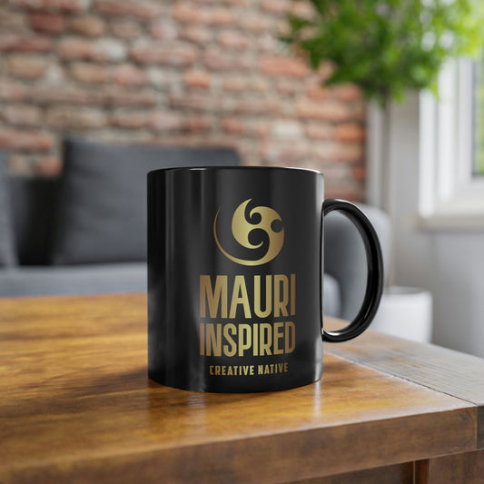 Mauri Inspired - Black Coffee Cup, 11oz
