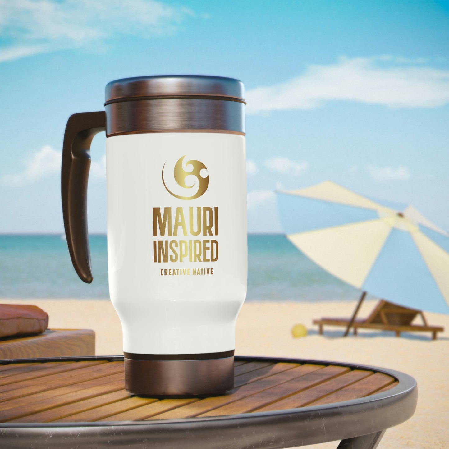 Mauri Inspired - Travel Mug with Handle, 14oz