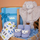 Hellobox cuddle cloth, anti-slip first socks and bib baby gift for birth boy (blue)-3