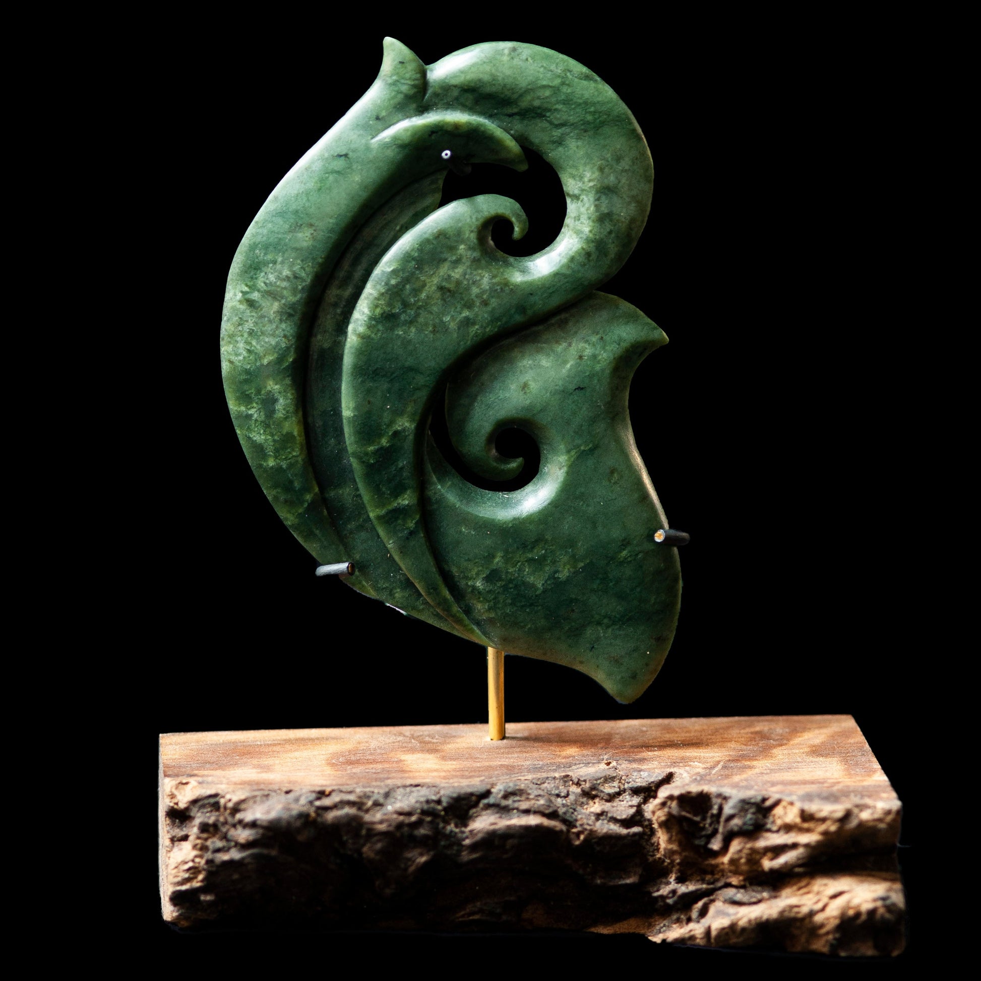 Jade Matau Koru contemporary freeform, handcrafted sculpture-0