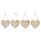 Set of 4 Wood Hanging White Etched Life Recipe Heart Plaque-0